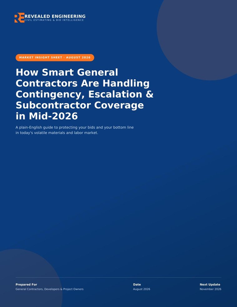 Preview of the Contingency, Escalation & Subcontractor Coverage report